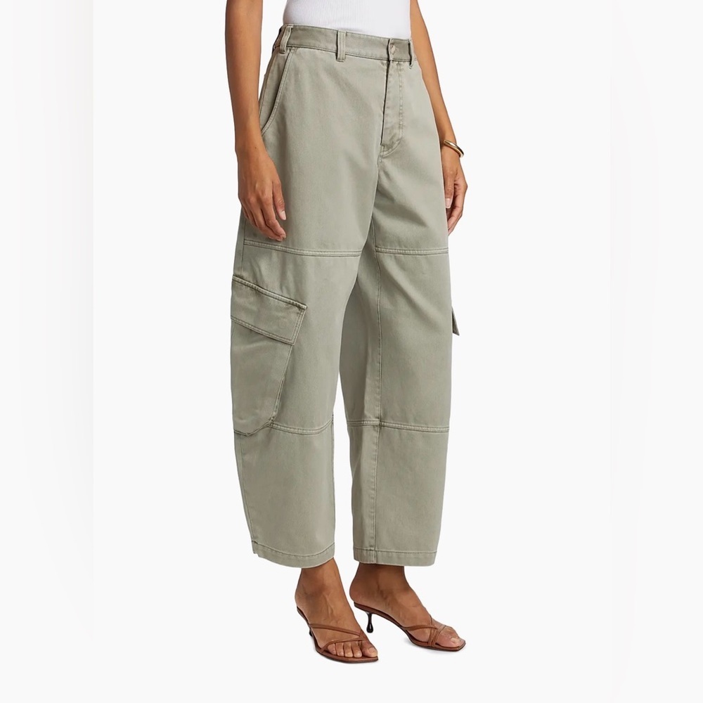 Frame Denim Wide Leg Army Green Cargo Bubble Pants in Sage Size 27 - Picture 2 of 9
